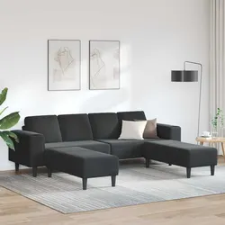 Comfortable Black Sofa Set - Practical and Stylish