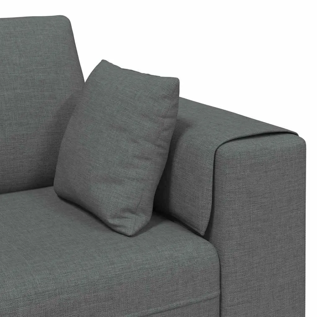 Modern Grey Fabric Sofa with Cushions Spring Support Living Room Furniture