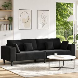 Affordable Comfort: Modern Black Velvet Sofa for Living Rooms
