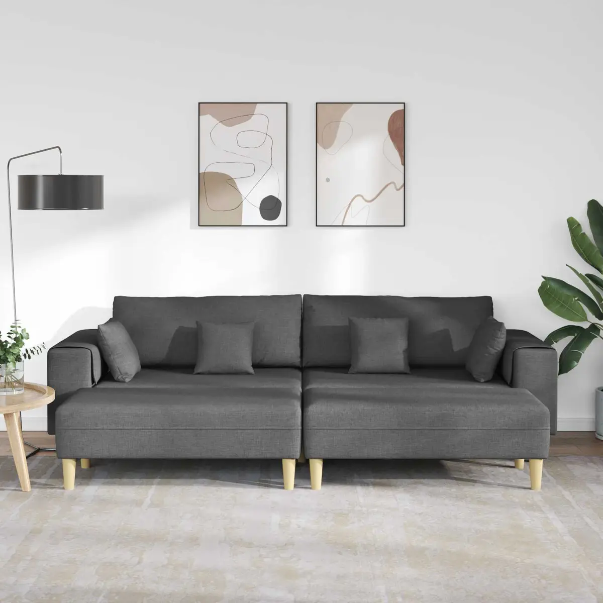 Grey Fabric Sofa Set with Comfort and Style