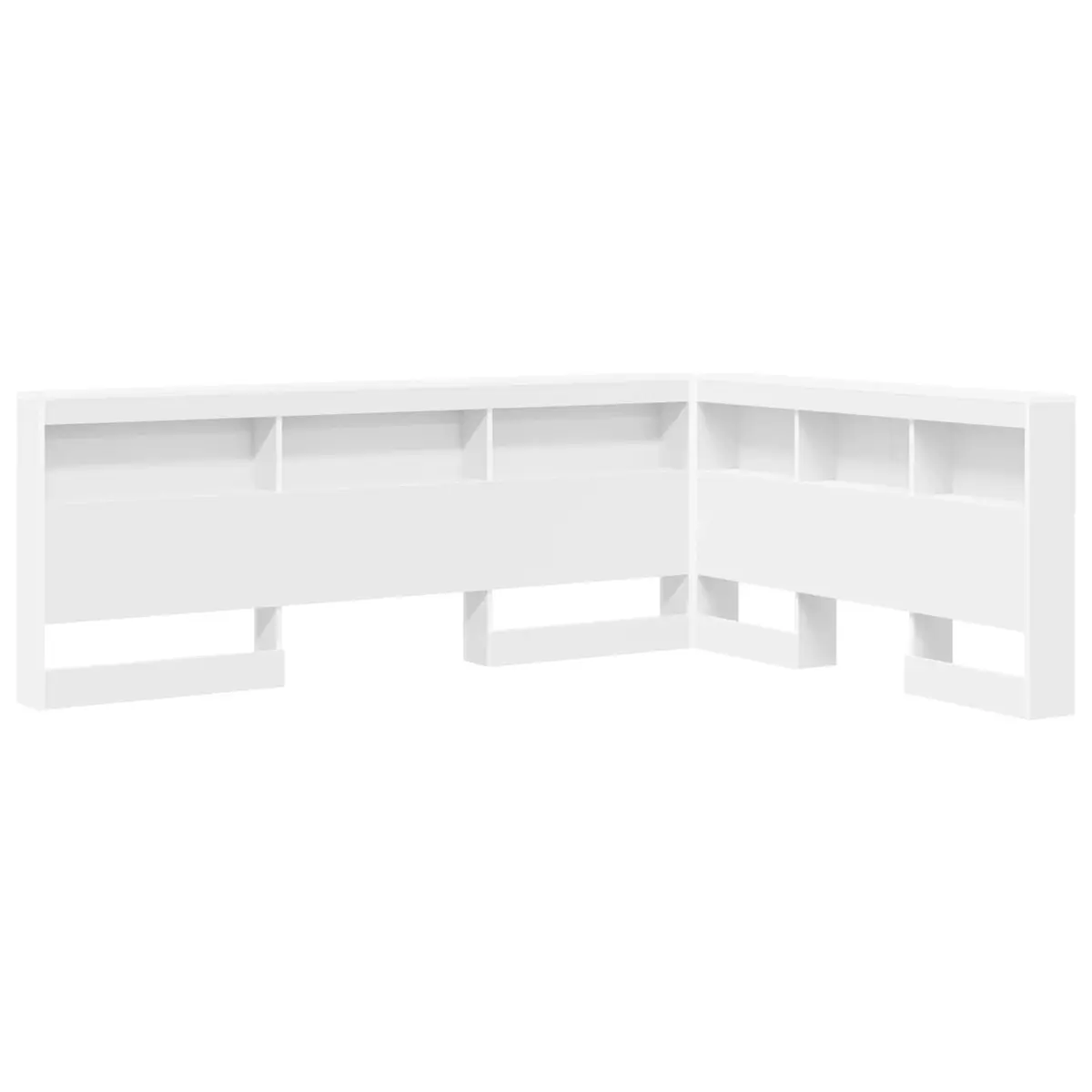 Storage Headboard with Shelves White 140 cm Modern Bedroom Engineered Wood