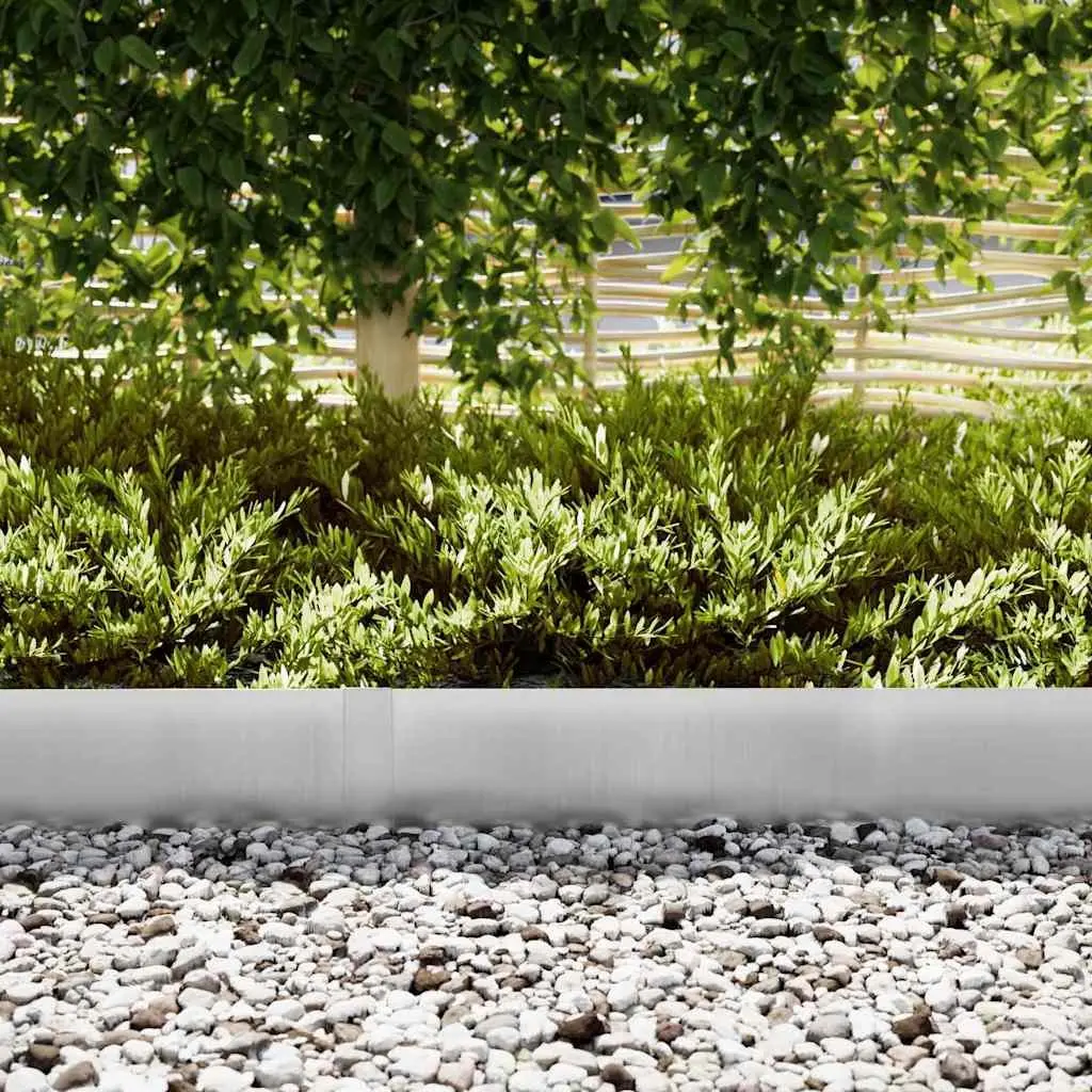Garden Lawn Edging Steel Border 100 x 20 cm Galvanised Silver