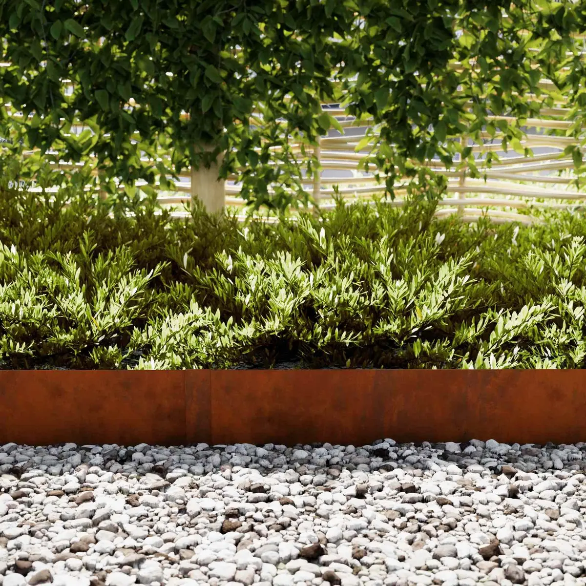 Garden Lawn Edging Borders 50 Pieces Weathering Steel Rusty Brown