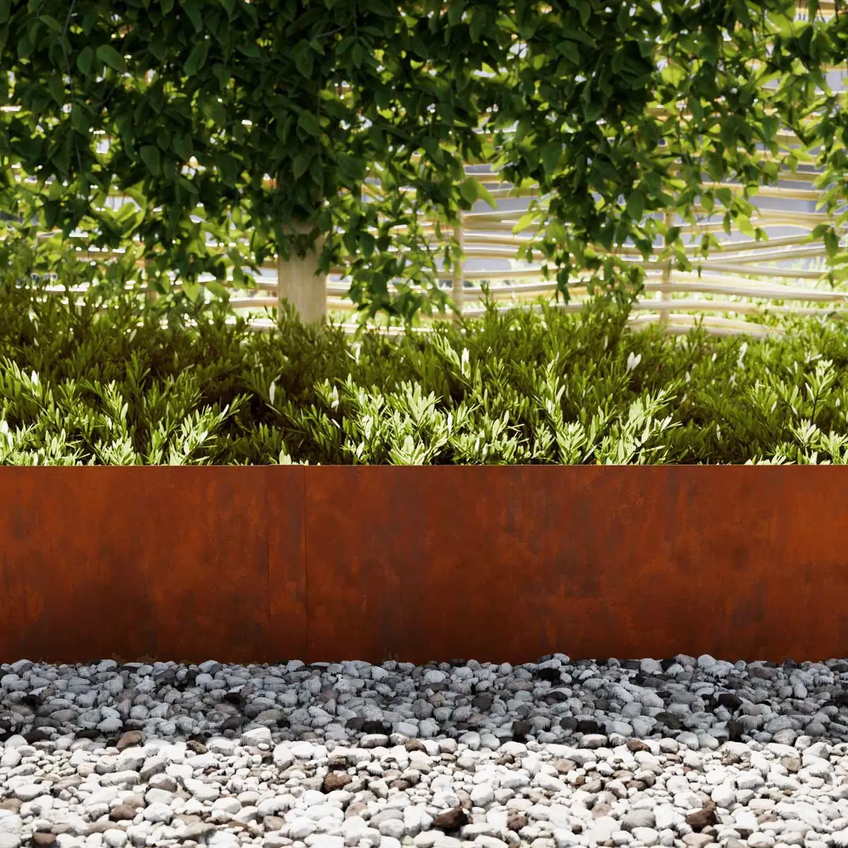 Garden Lawn Edging Weathering Steel Border 100 x 30 cm Rusty Brown