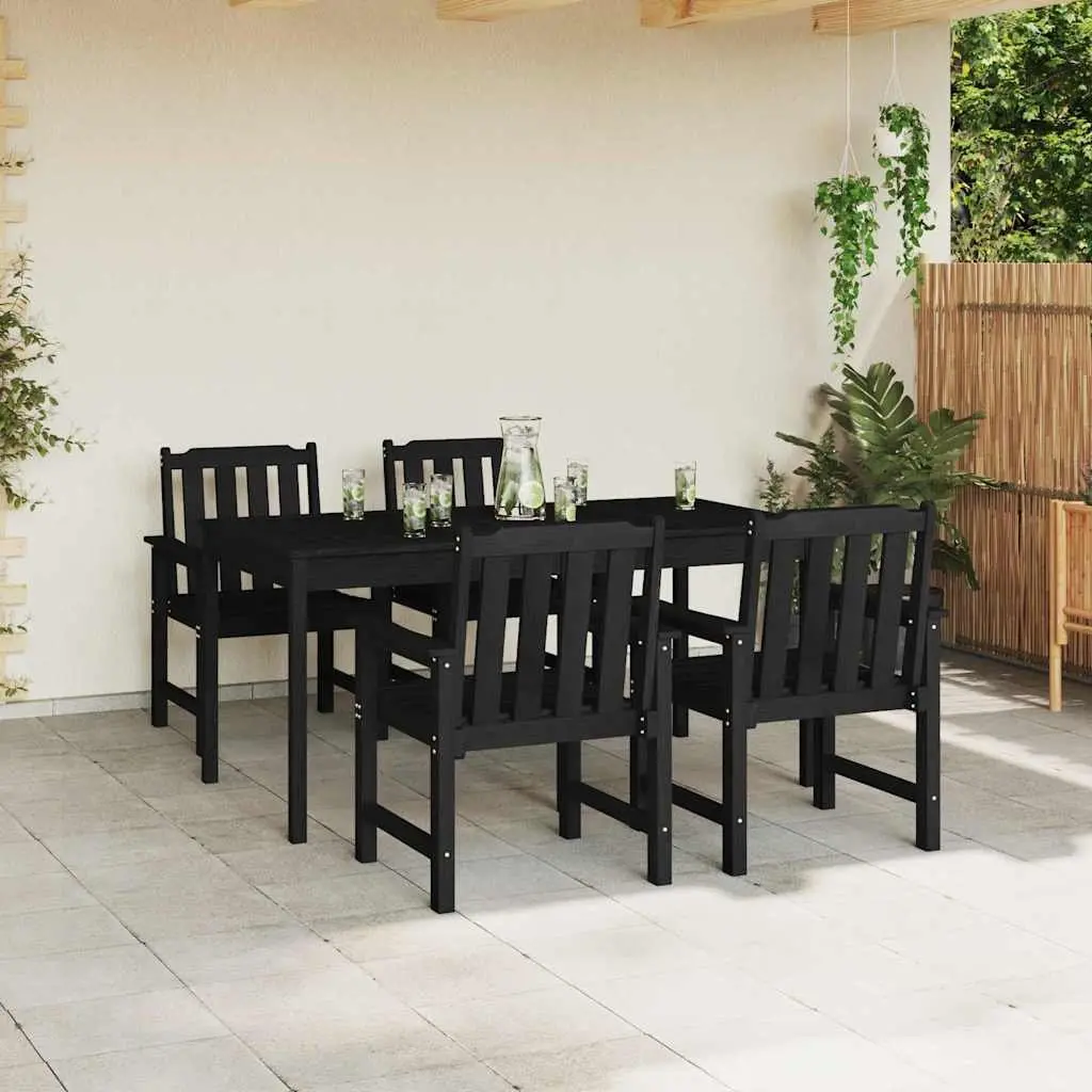 Outdoor Garden Chair 4 Pack Black Modern Seating Contemporary Polyethylene