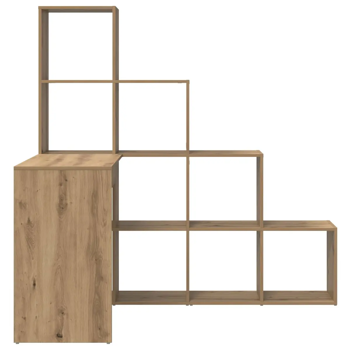 Corner Desk with Storage Shelves Brown Engineered Wood Home Office Workspace