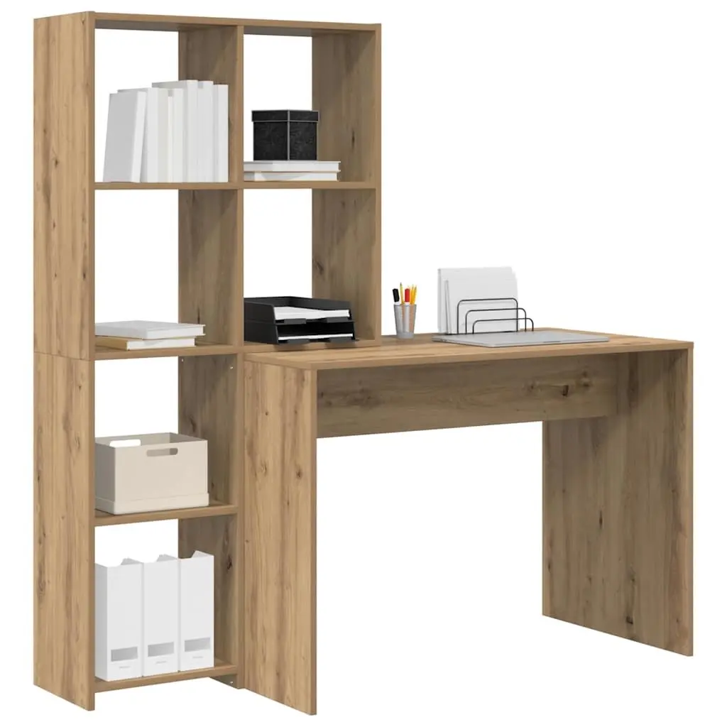 Desk Engineered Wood Home Office Workspace Study Gaming Furniture Brown Modern