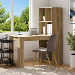 Affordable Brown Writing Desk with Storage Options