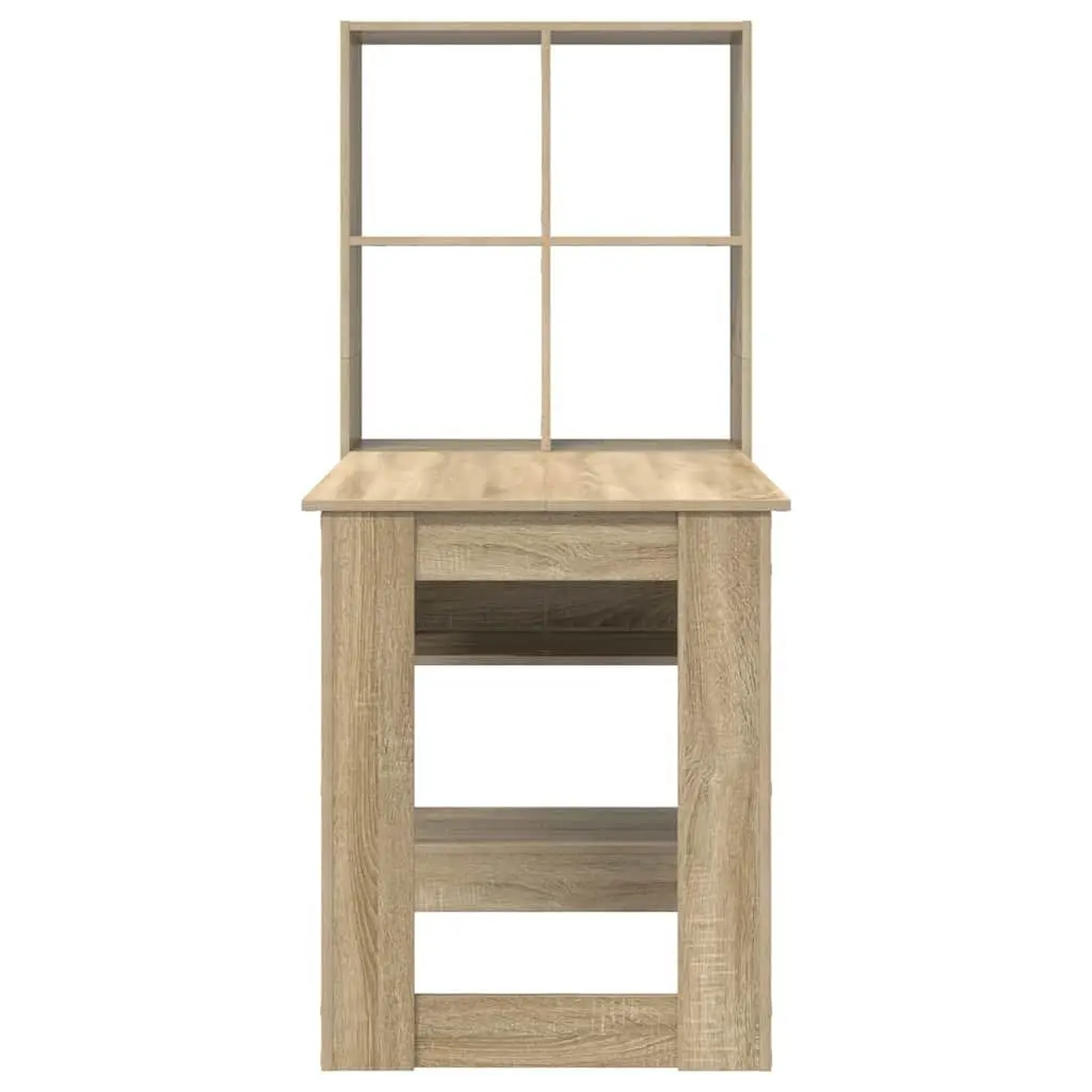 Writing Desk with Shelves for Office Organization 122x67x145cm Brown