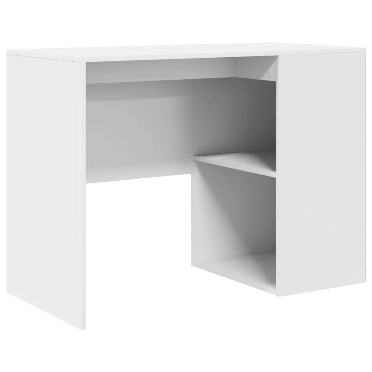 Corner Desk with Drawer White 102 x 88 x 75 cm Modern Office Workstation Storage