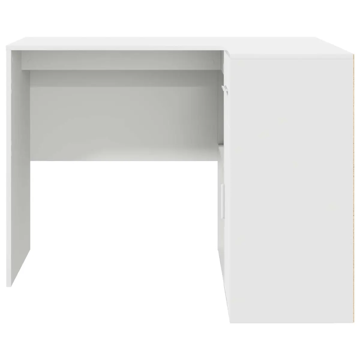 Corner Desk with Drawer White 102 x 88 x 75 cm Modern Office Workstation Storage