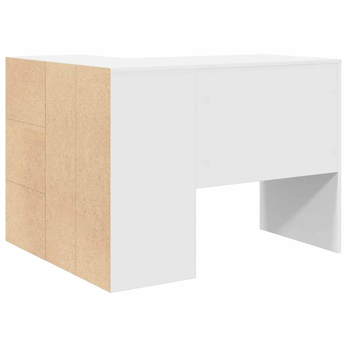 Corner Desk with Drawer White 102 x 88 x 75 cm Modern Office Workstation Storage
