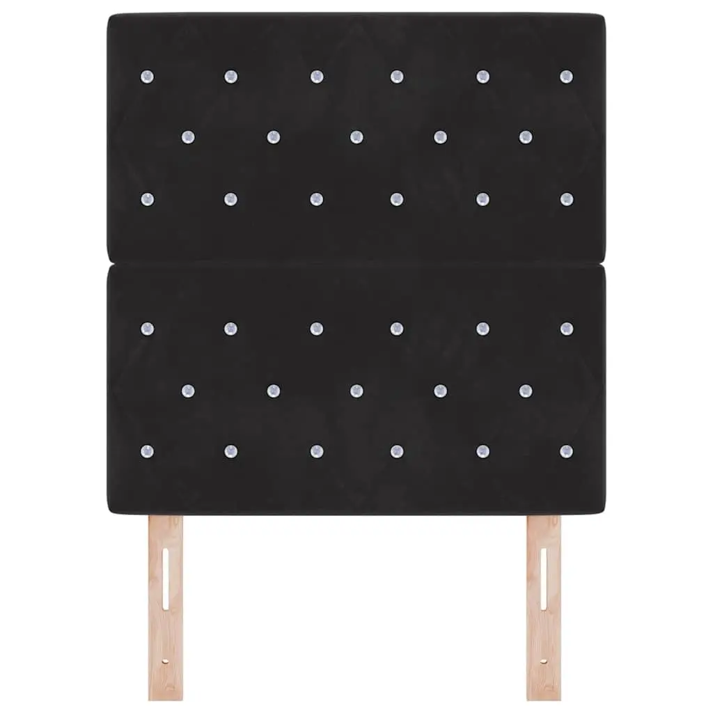 Headboard Black 80cm Modern Bedroom Velvet Upholstered Wall Mount Backrest