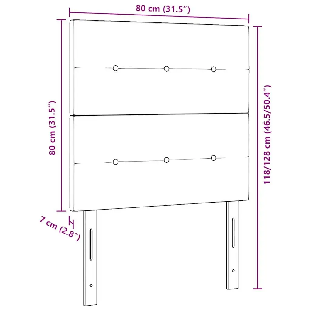 Height-Adjustable Headboard Grey 80cm Modern Bedroom Fabric Upholstered Design
