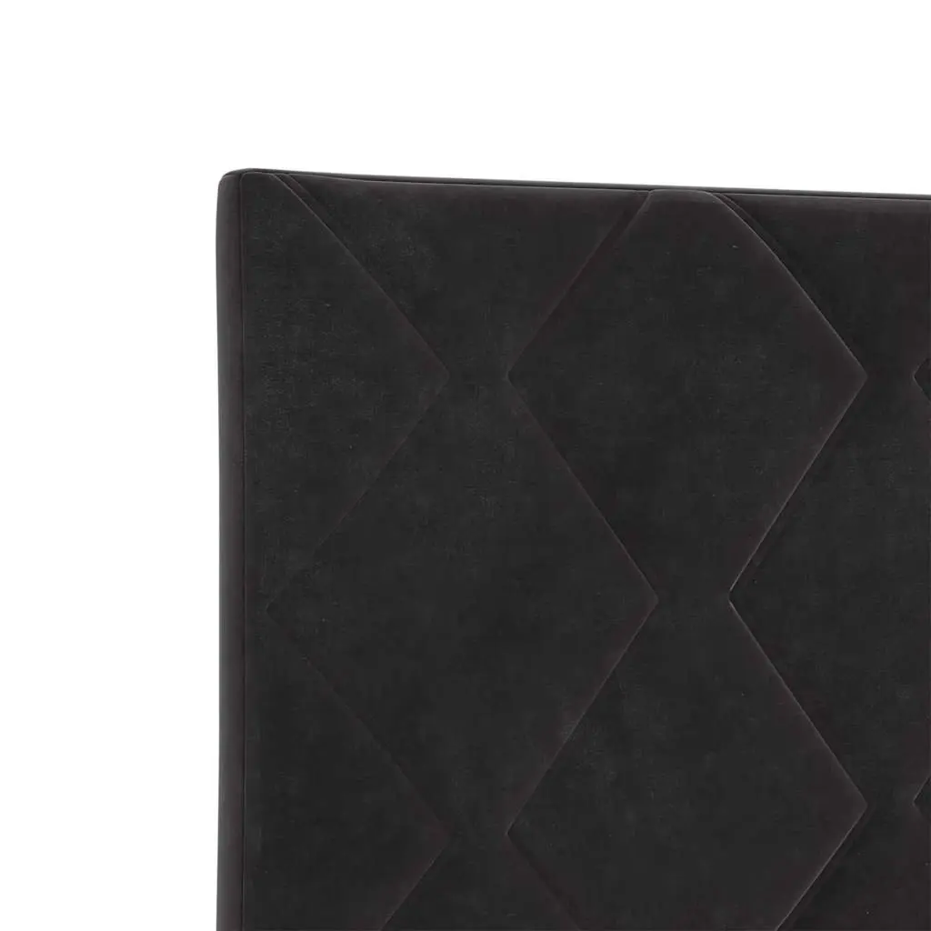 Black Velvet Headboard Adjustable 144cm Modern Bedroom Upholstered