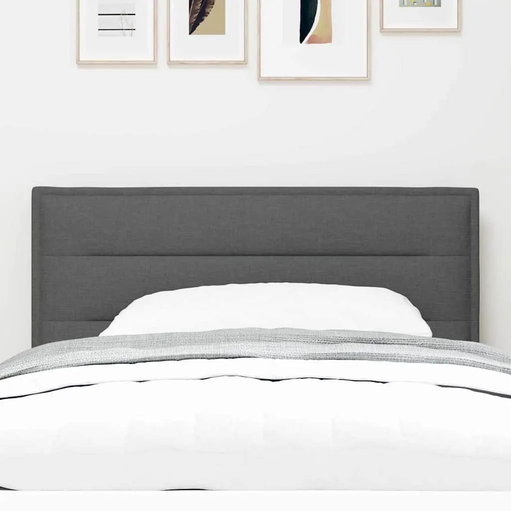 LED Headboard Adjustable Height 100cm Dark Grey Fabric RGB Strip Lights