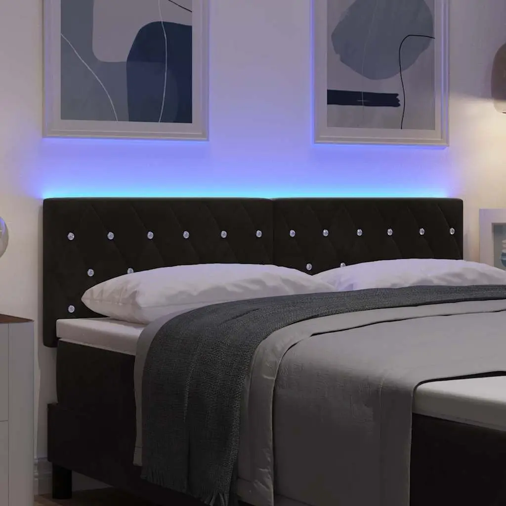 Black LED Headboard Adjustable Height 160 cm with RGB Lights for Bedroom