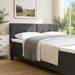Value-Focused Grey LED Headboard with Strip Lights 160cm
