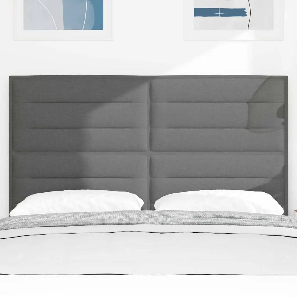 LED Headboard 144cm Grey Fabric Adjustable Height RGB Strip Lights Modern