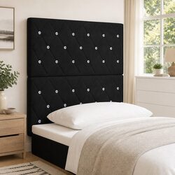 Value-Focused LED Headboard in Black Velvet with RGB Lighting