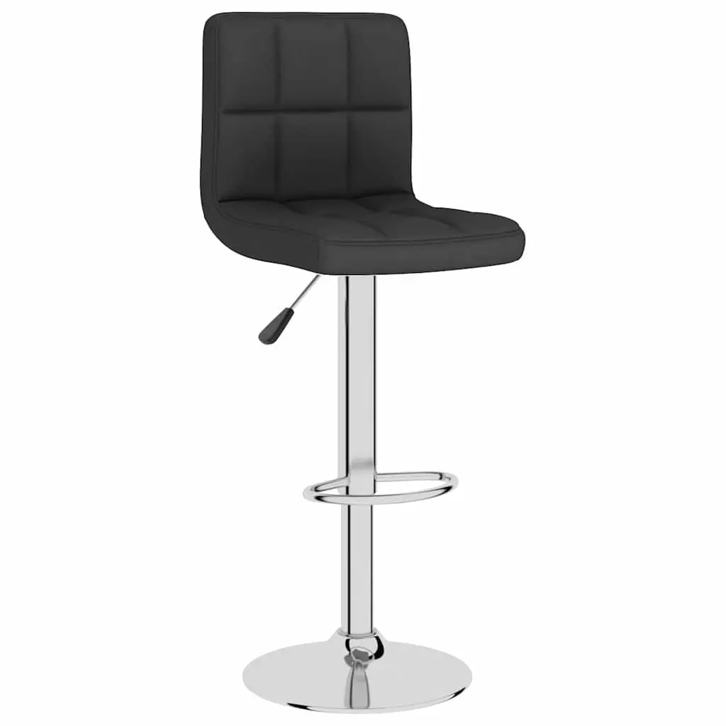 Bar Stools Height Adjustable Swivel 2 Piece Black Fabric Counter Seating