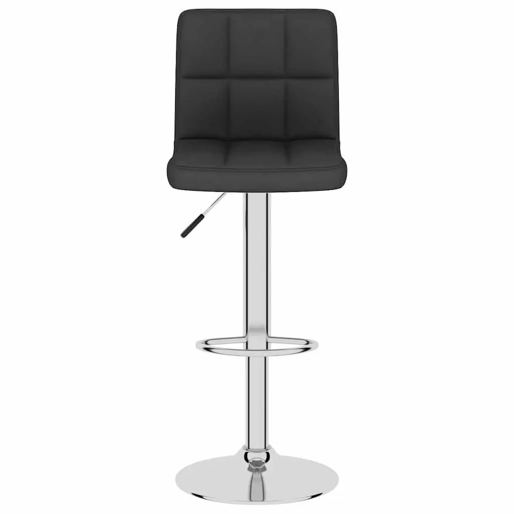 Bar Stools Height Adjustable Swivel 2 Piece Black Fabric Counter Seating