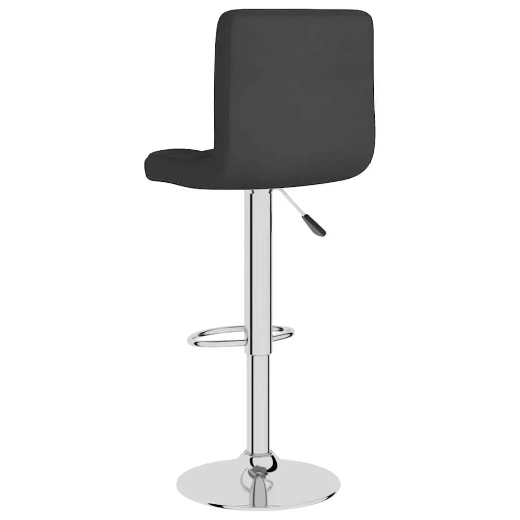 Bar Stools Height Adjustable Swivel 2 Piece Black Fabric Counter Seating