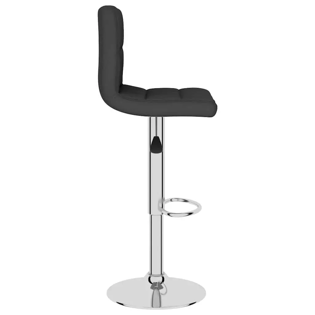 Bar Stools Height Adjustable Swivel 2 Piece Black Fabric Counter Seating