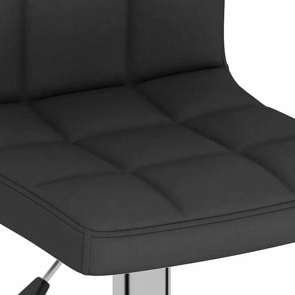 Bar Stools Height Adjustable Swivel 2 Piece Black Fabric Counter Seating