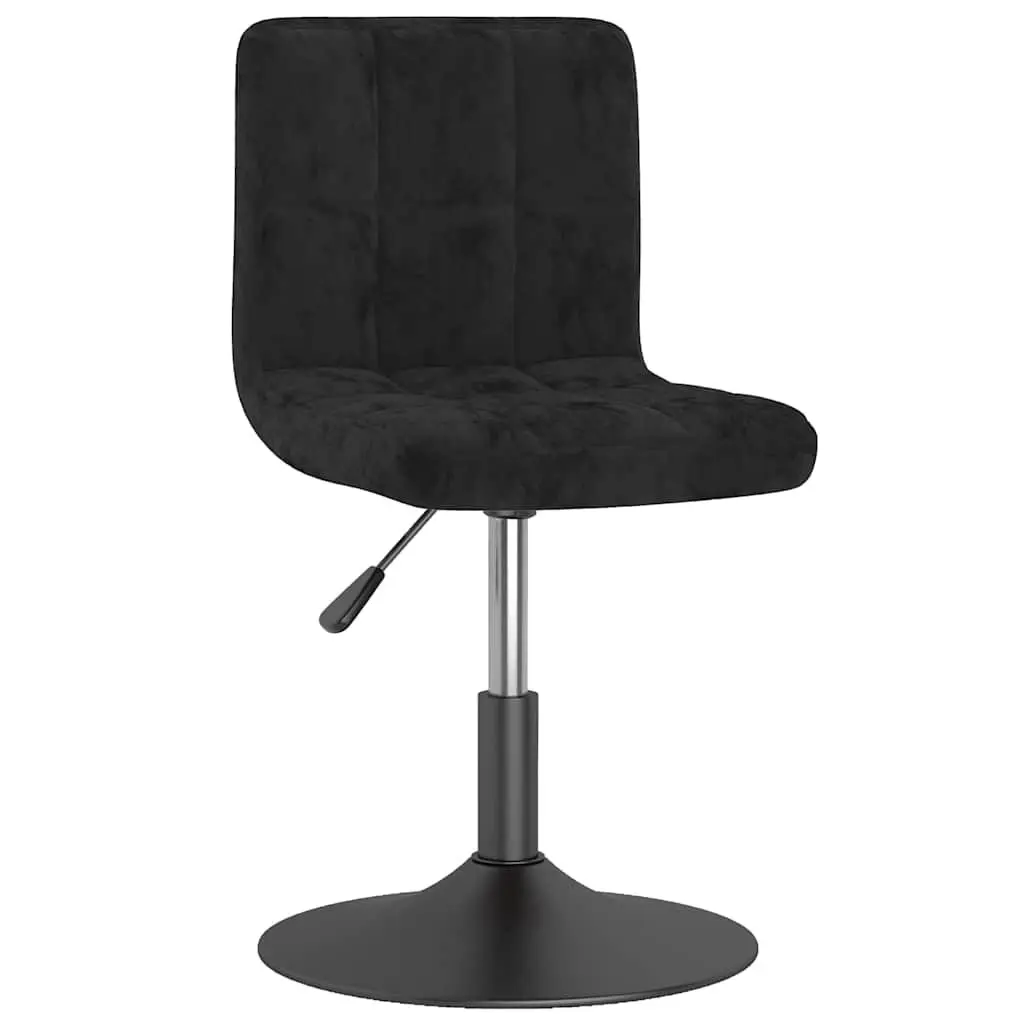 Swivel Dining Chair Black Velvet Adjustable Height 360 Degree Rotation Set of 2