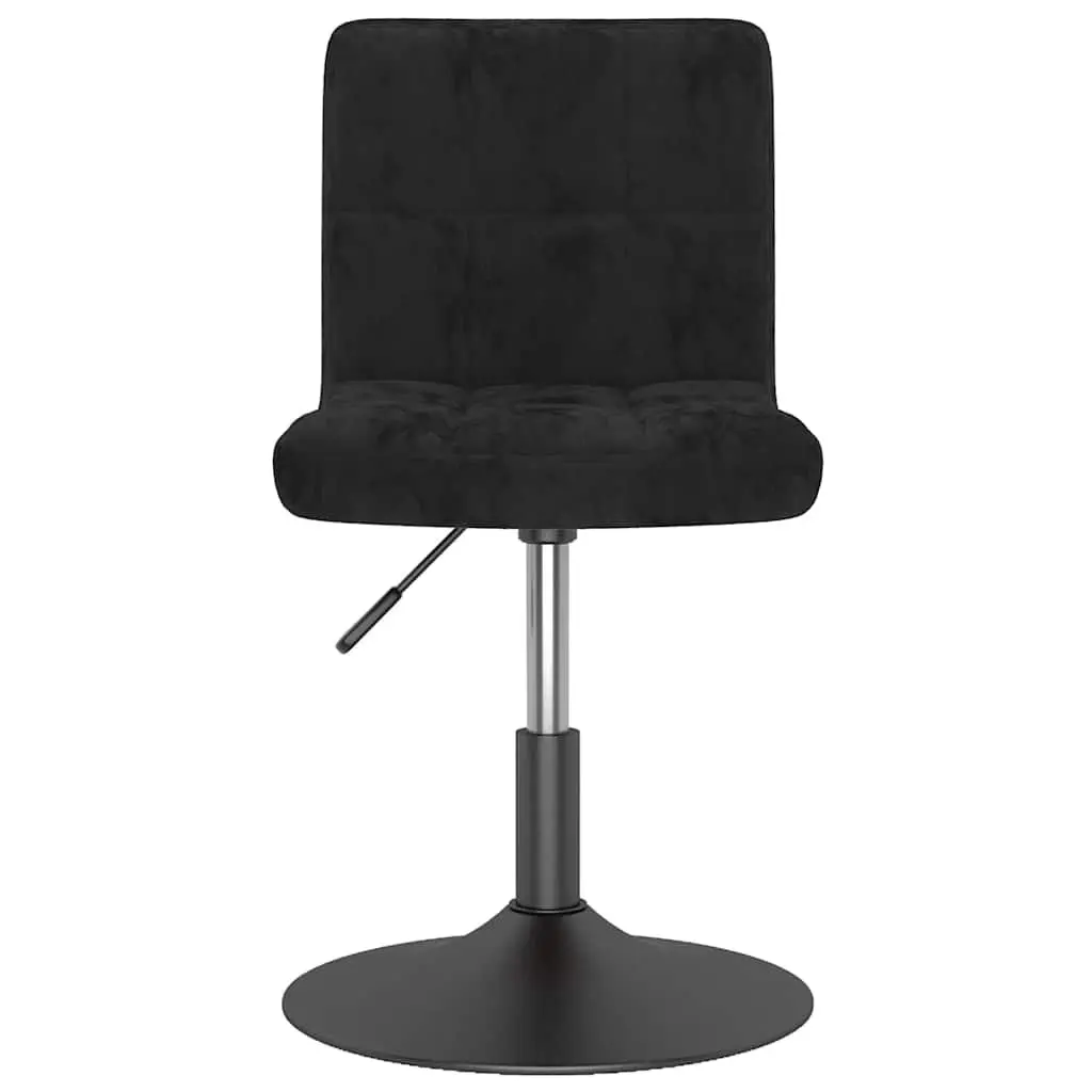 Swivel Dining Chair Black Velvet Adjustable Height 360 Degree Rotation Set of 2