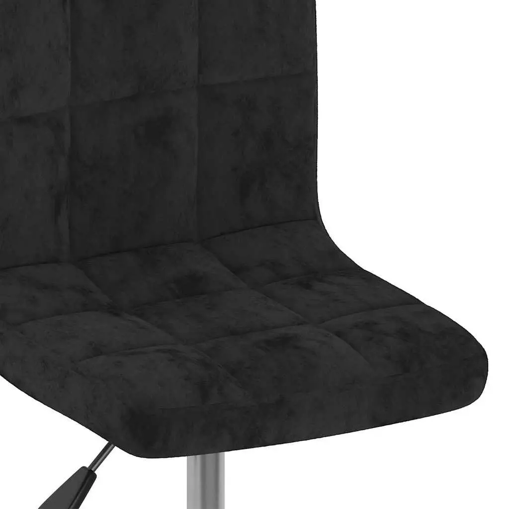 Swivel Dining Chair Black Velvet Adjustable Height 360 Degree Rotation Set of 2