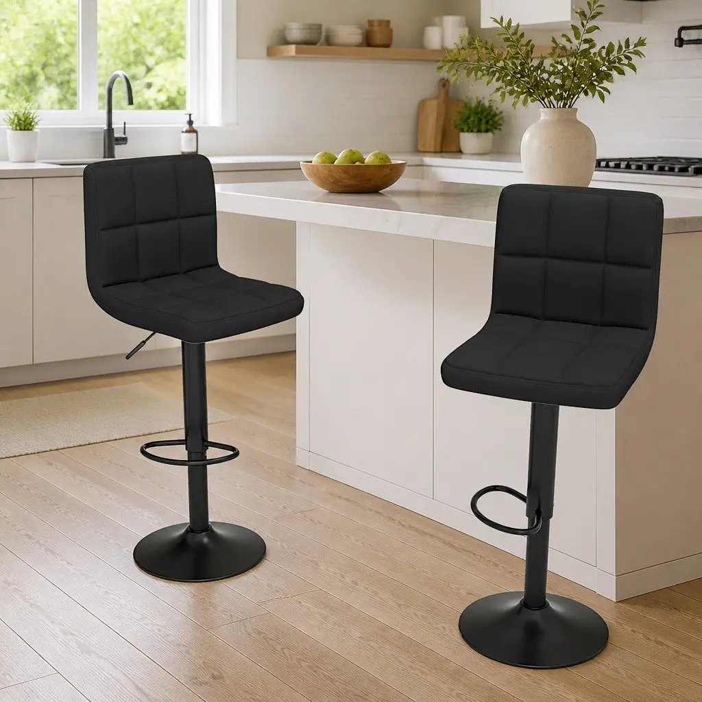 Black Fabric Bar Stools for Comfort and Style