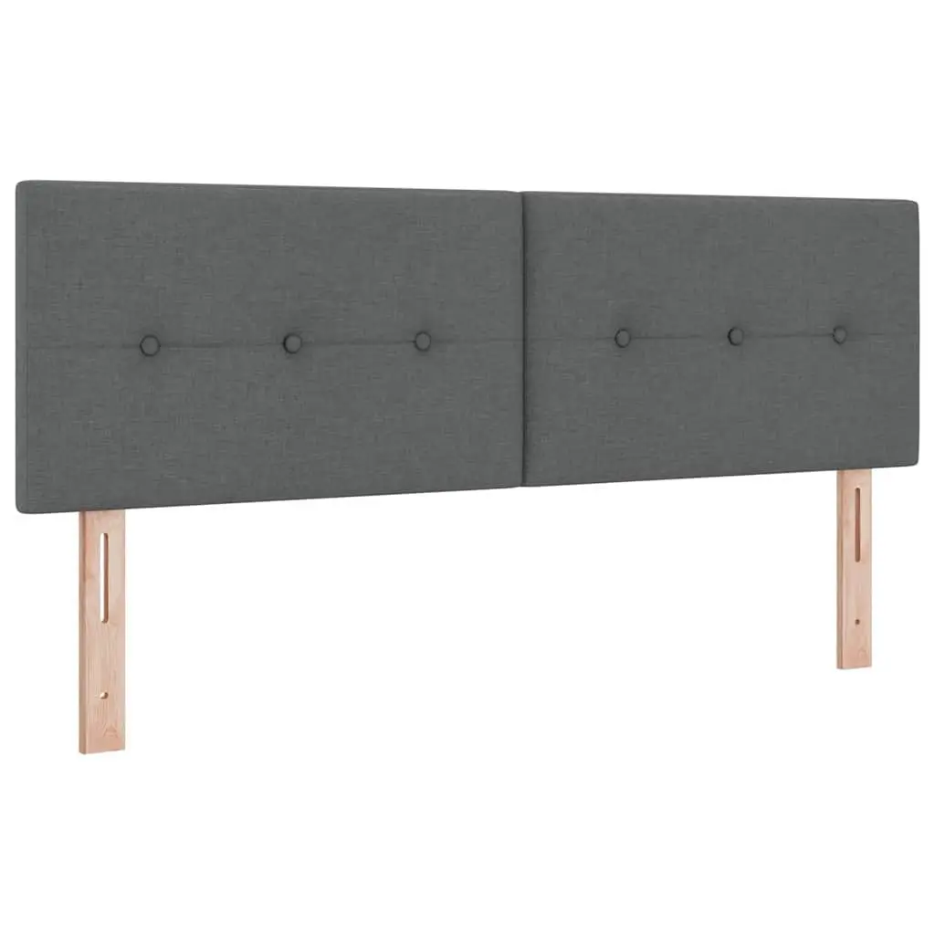 Box Spring Bed Adjustable Dark Grey White Fabric 152 x 203 cm Modern Bedroom