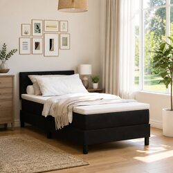 Reliable Black and White Box Spring Bed for Comfort and Style