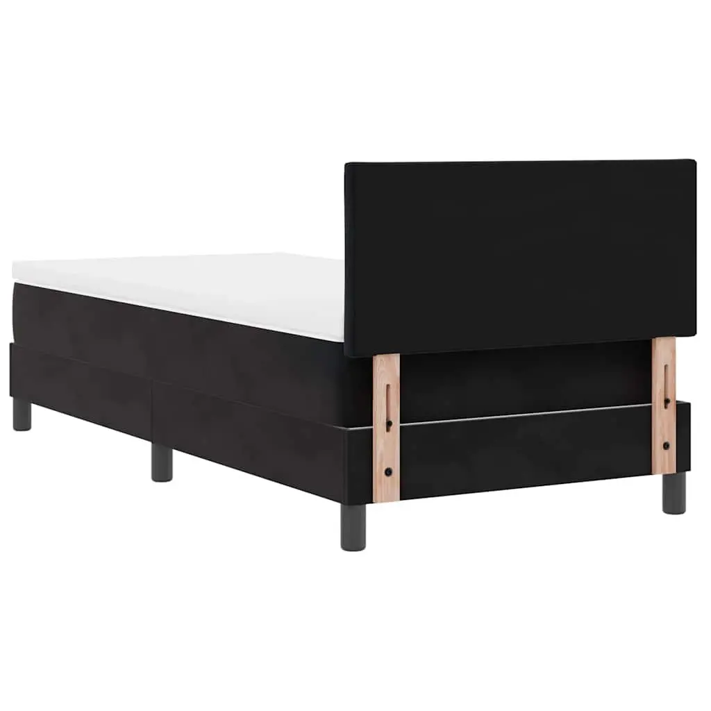 Box Spring Bed Frame Medium-firm Mattress Adjustable Headboard 107 x 203 cm Black and White Modern Bedroom Furniture