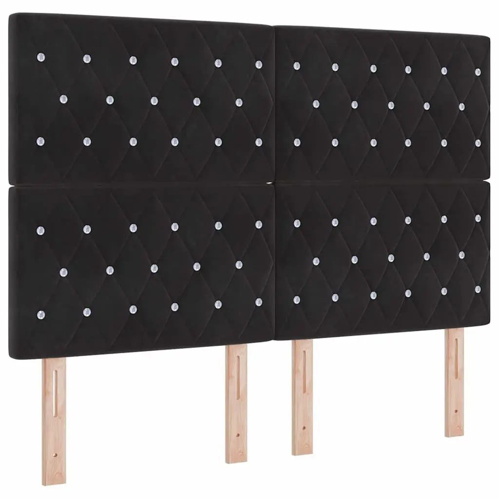 Box Spring Bed Adjustable Headboard 152 x 203 cm Black White Medium Firm