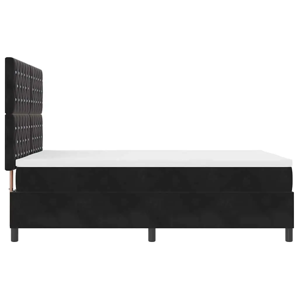 Box Spring Bed Adjustable Headboard 152 x 203 cm Black White Medium Firm