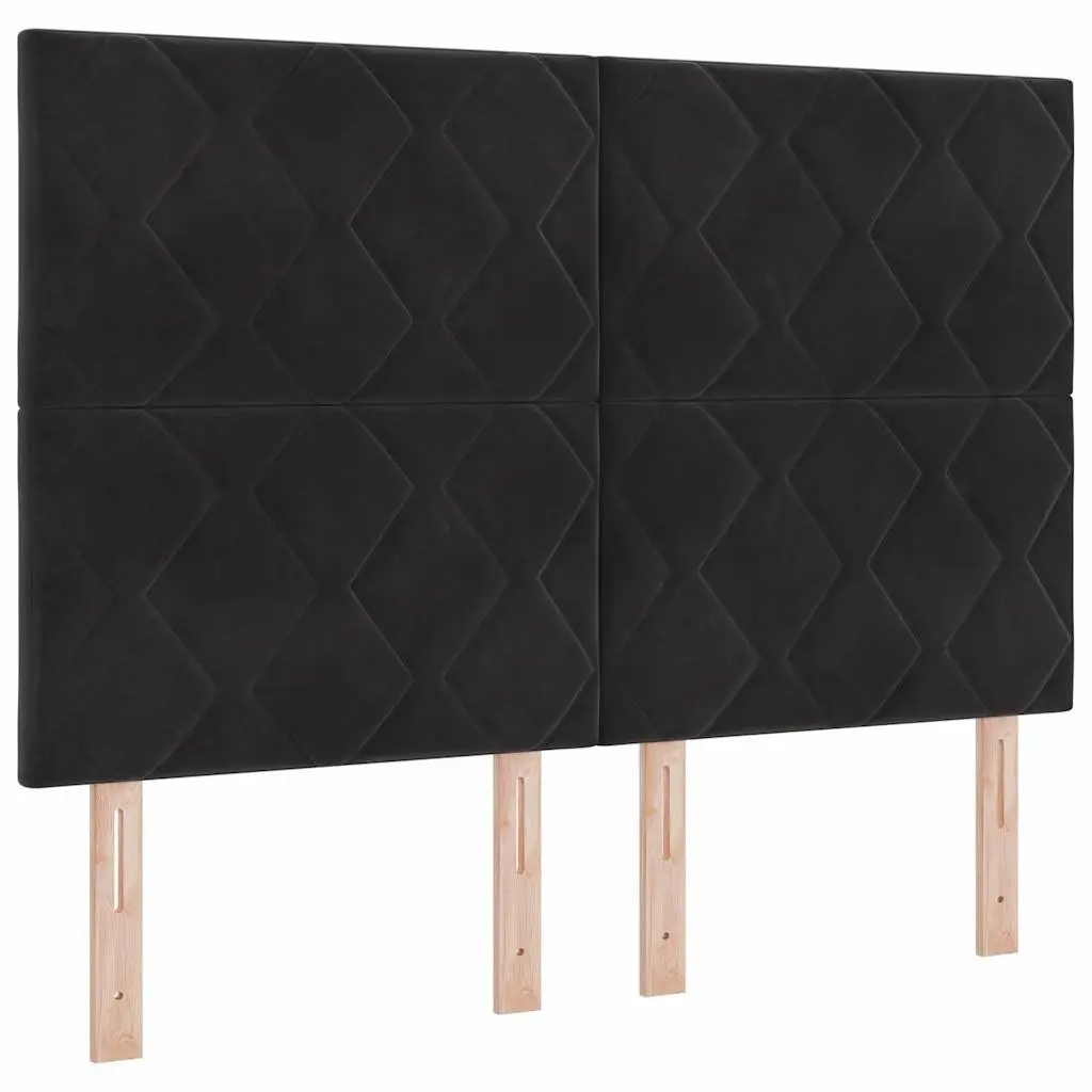 Box Spring Bed with Adjustable Headboard Black White 137 x 187 cm Medium-Firm