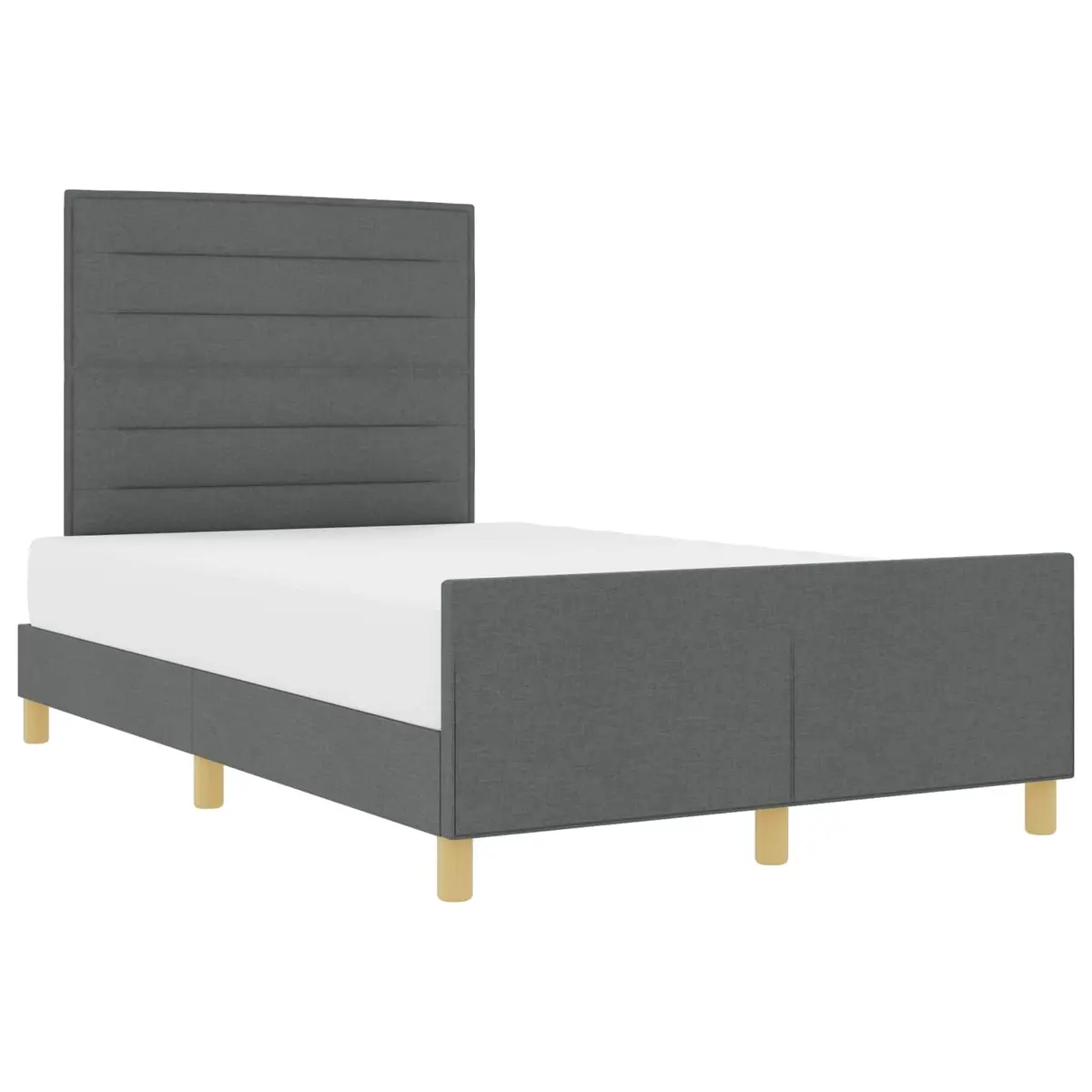 Dark Grey Bed Frame with Adjustable Headboard