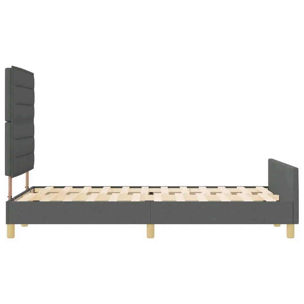 Dark Grey Bed Frame with Adjustable Headboard