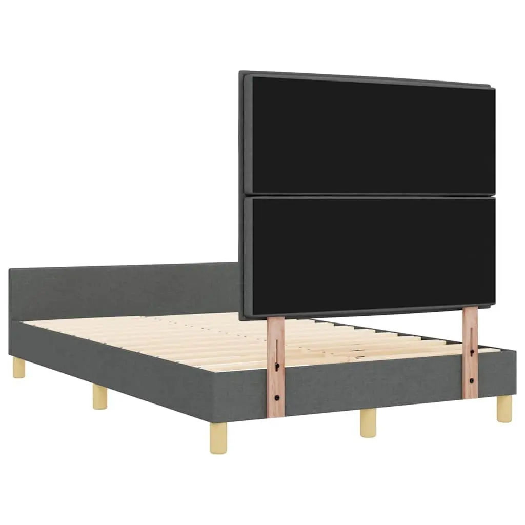 Dark Grey Bed Frame with Adjustable Headboard