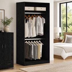 Reliable Black Oak Wardrobe 100 x 50 x 200 cm