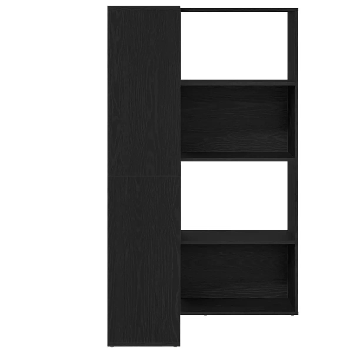 Storage Cabinet 6-Tier Engineered Wood Black Oak 85 x 85 x 140 cm Indoor Use
