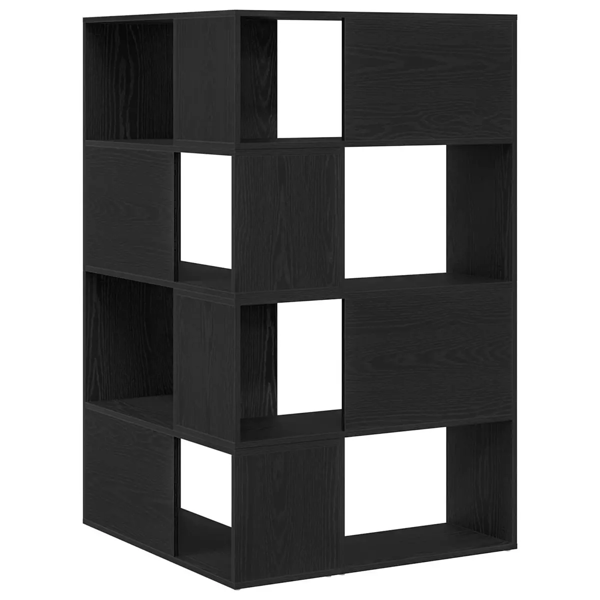 Storage Cabinet 6-Tier Engineered Wood Black Oak 85 x 85 x 140 cm Indoor Use