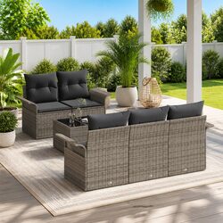 Reliable Grey Poly Rattan Outdoor Sofa Set for Value