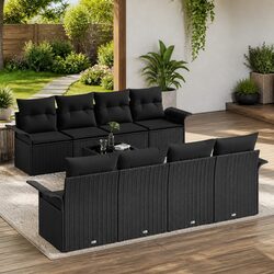 Practical 9-Piece Garden Sofa Set with Comfort Features