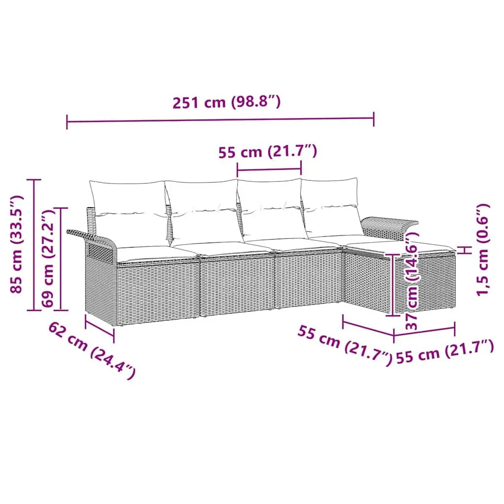 5-Piece Outdoor Sofa Set