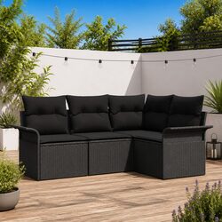 Value-Packed Modular Black Rattan Garden Sofa Set
