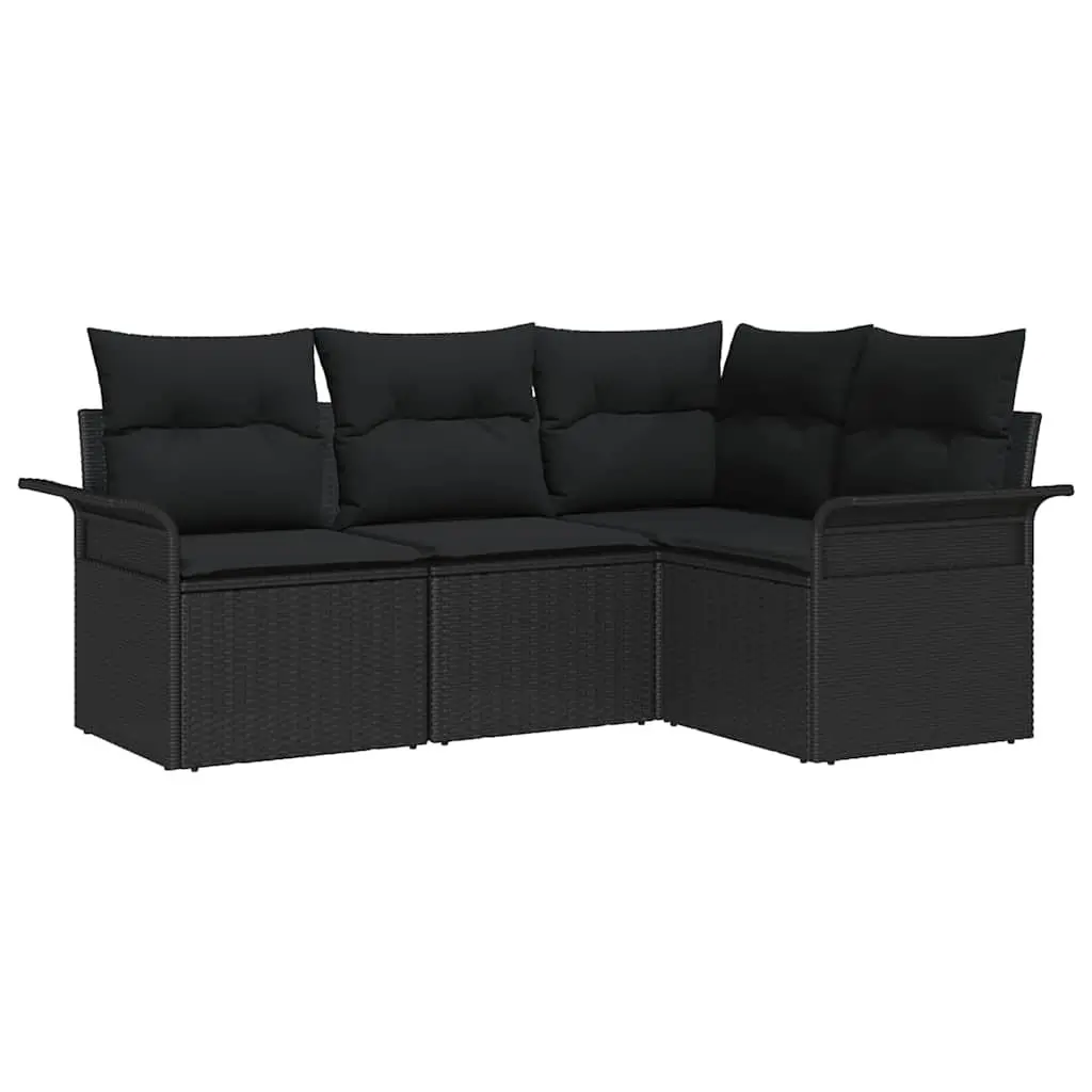 Outdoor Garden Sofa Set 4 Piece Patio Furniture Modular Lounge Black Rattan